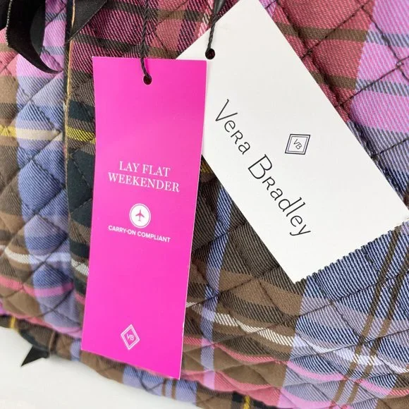 Vera Bradley Lay Flat Weekender Cozy Plaid - Picture 11 of 12